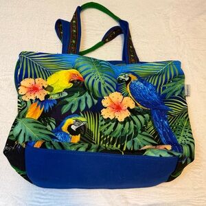 Guy Harvey Blue Tropical Parrot Tote